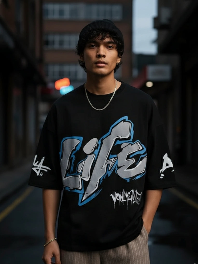 Life Mode Edition – Aesthetic Oversized T-Shirt