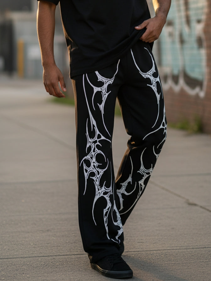 Tribal Fury Edition – Black Streetwear Track Pants